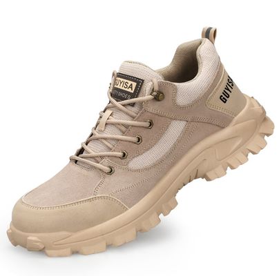 Zapatos de trabajo de seguridad para hombres con dedos de acero transpirables resistentes a los pinchazos, resistentes a los golpes, resistentes al desgaste, calzado de protección para el verano