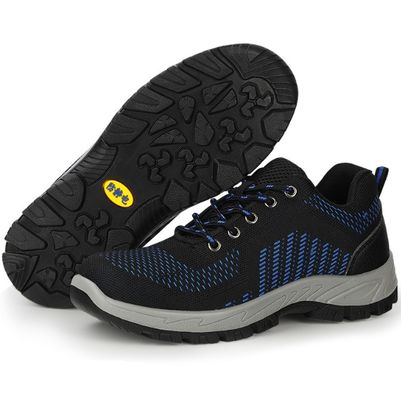 Calzado de trabajo de seguridad antiestático transpirable resistente a las pinchazas de los dedos del pie de acero Flyknit superior resistente al desgaste para el cuarto limpio