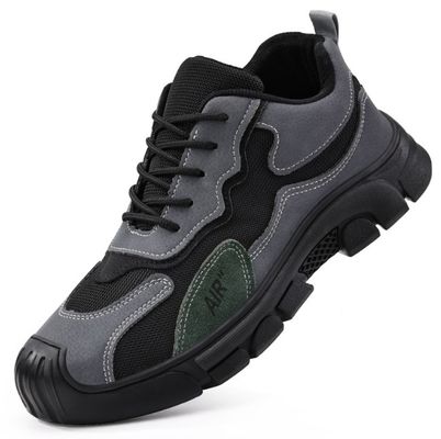 Calzado de trabajo de seguridad de verano para hombres de acero resistente a las punciones en los dedos del pie Respirante cómodo y con una suela de caucho Calzado de construcción industrial