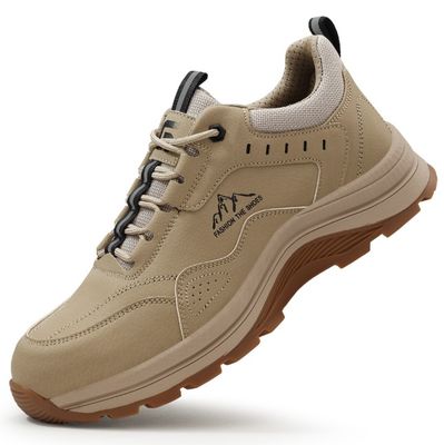 Calzado de seguridad de verano para hombres ligero y transpirable European Standard Steel Toe Anti-Smash Anti-Punchure de caucho y plástico