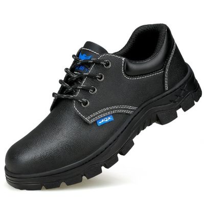 Zapatos de seguridad de pie de acero y suela media de acero Antidestrucción Resistente a los pinchazos Durable Cuero de vaca resistente al calor Suave resistente al deslizamiento Cómodo zapatos de trabajo